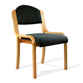 Nautilus Designs Tahara Stackable Conference/Visitor Chair Without Arms Black Fabric Padded Seat & Backrest and Beech Frame - DPA2070/BE/BK DD